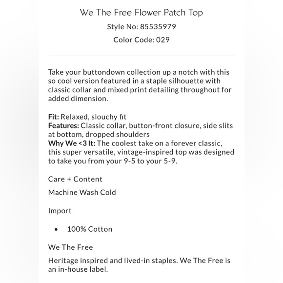 Sale!▪️NWT Free People Flower Patch Long Sleeve Top in Saddle Combo - Picture 4 of 6